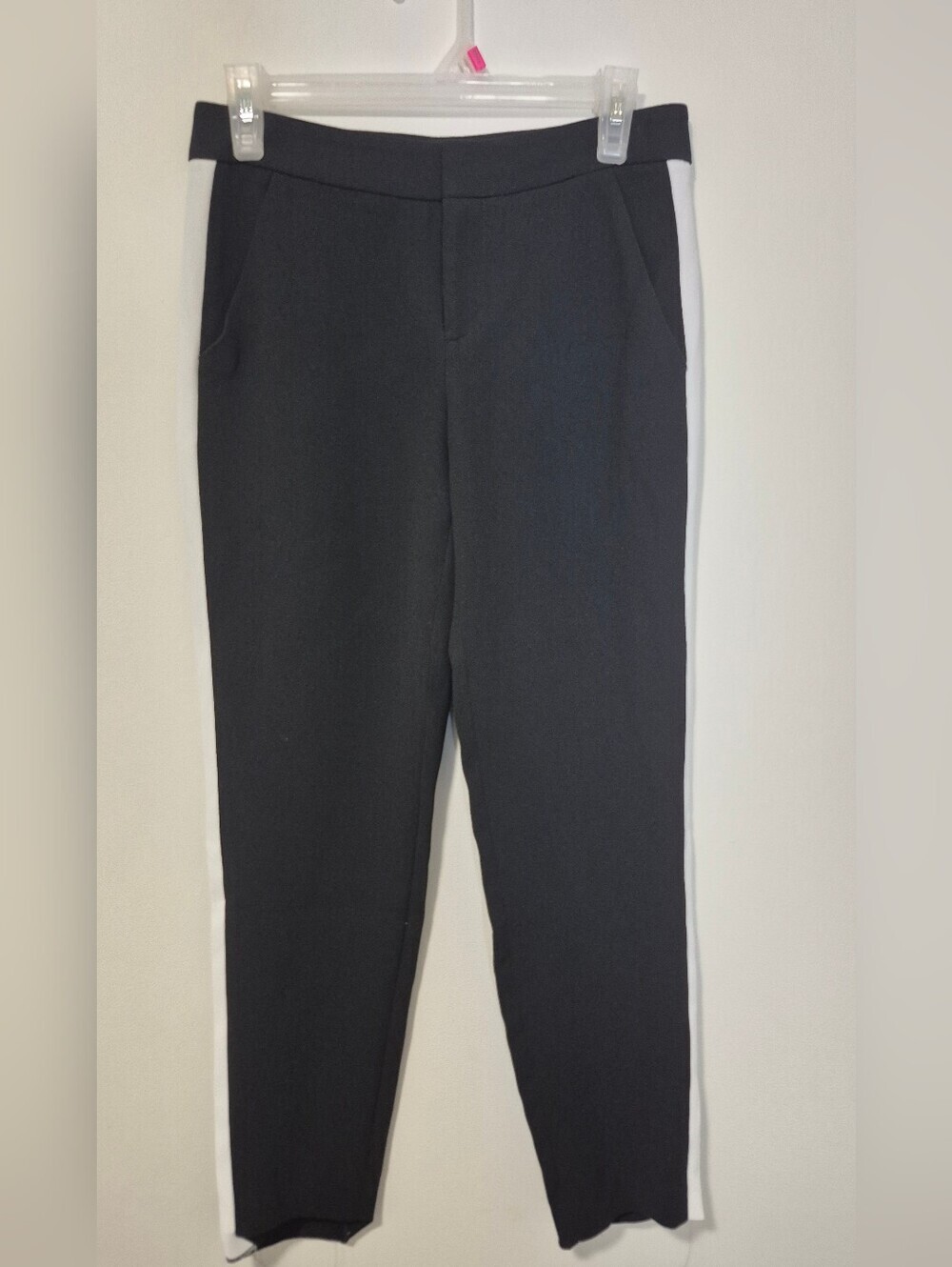 Club Monaco Black White Side Stripe Tailored Ankle Pants Size 0
